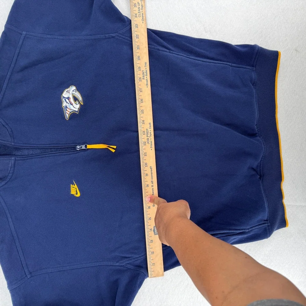 VTG Nike Team‎ Nashville Predators 1/4 Zip Sweatshirt Mens M NHL Hockey Y2K